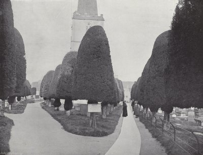Het Omarmen van de Kerk, Painswick Kerkhof door J. Benjamin Stone